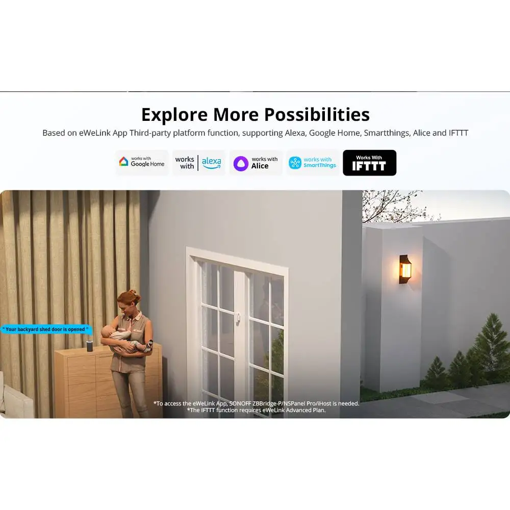 Sonoff Zigbee Cửa Sổ/Cảm Biến Cửa SNZB-04 Cửa Liên Lạc Với Nam Châm Cảm Biến Làm Việc Với Ewelink ZBBridge Alexa Zigbee2mqtt Nhà Trợ Lý