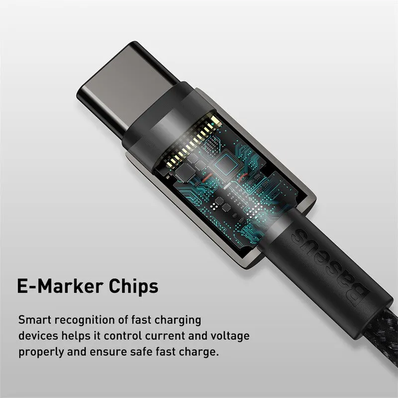 Cavo Baseus 100W tipo C per iPhone 15 USB C PD cavo di ricarica rapida per caricabatterie per Macbook Samsung Xiaomi tipo C cavo USB C