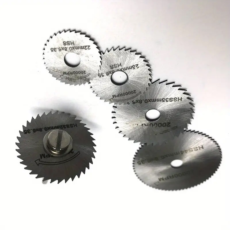 1 conjunto de mini lâminas de serra circular, discos de corte Hss, acessórios de ferramenta de perfuração rotativa para madeira, plástico e alumínio