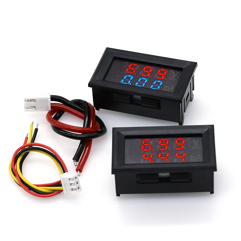 Mini voltímetro Digital, amperímetro DC 100V 10A, Panel Amp, voltios, medidor de corriente, Detector de prueba, pantalla LED Dual de 0,56 ", coche
