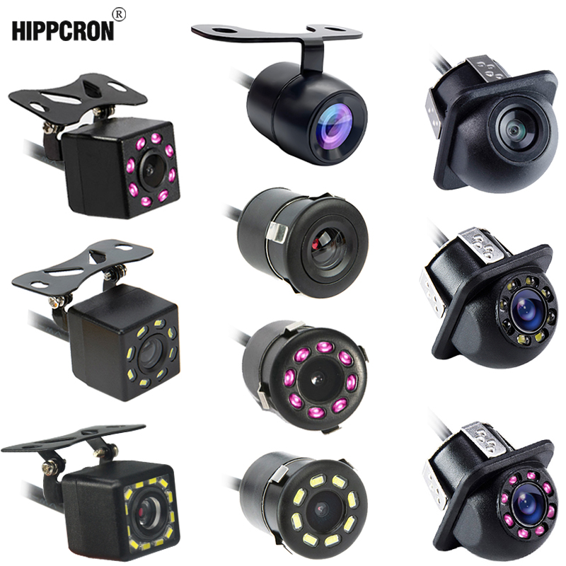 Hippcron Auto-Rückfahrkamera, 8 LEDs, Nachtsicht, Rückfahr-Auto-Parkmonitor, CCD, wasserdicht, HD-Video