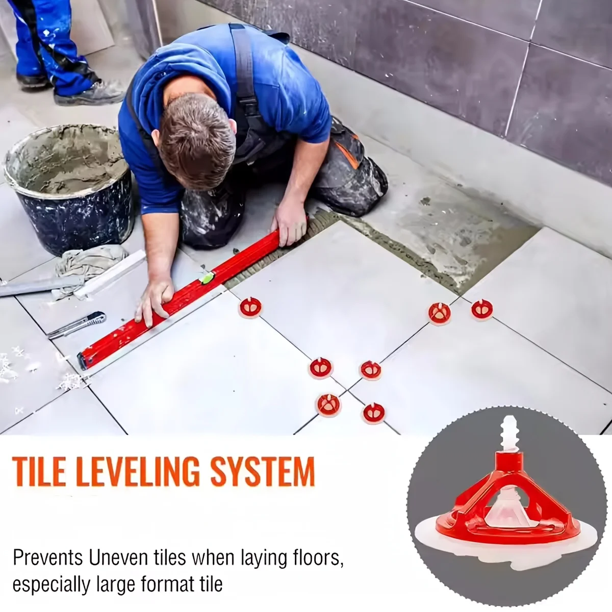Tile Leveling System Base Plate and Reusable Cover Kit 1-3mm Tile Spacer Leveling System Construction Tool Parts Set