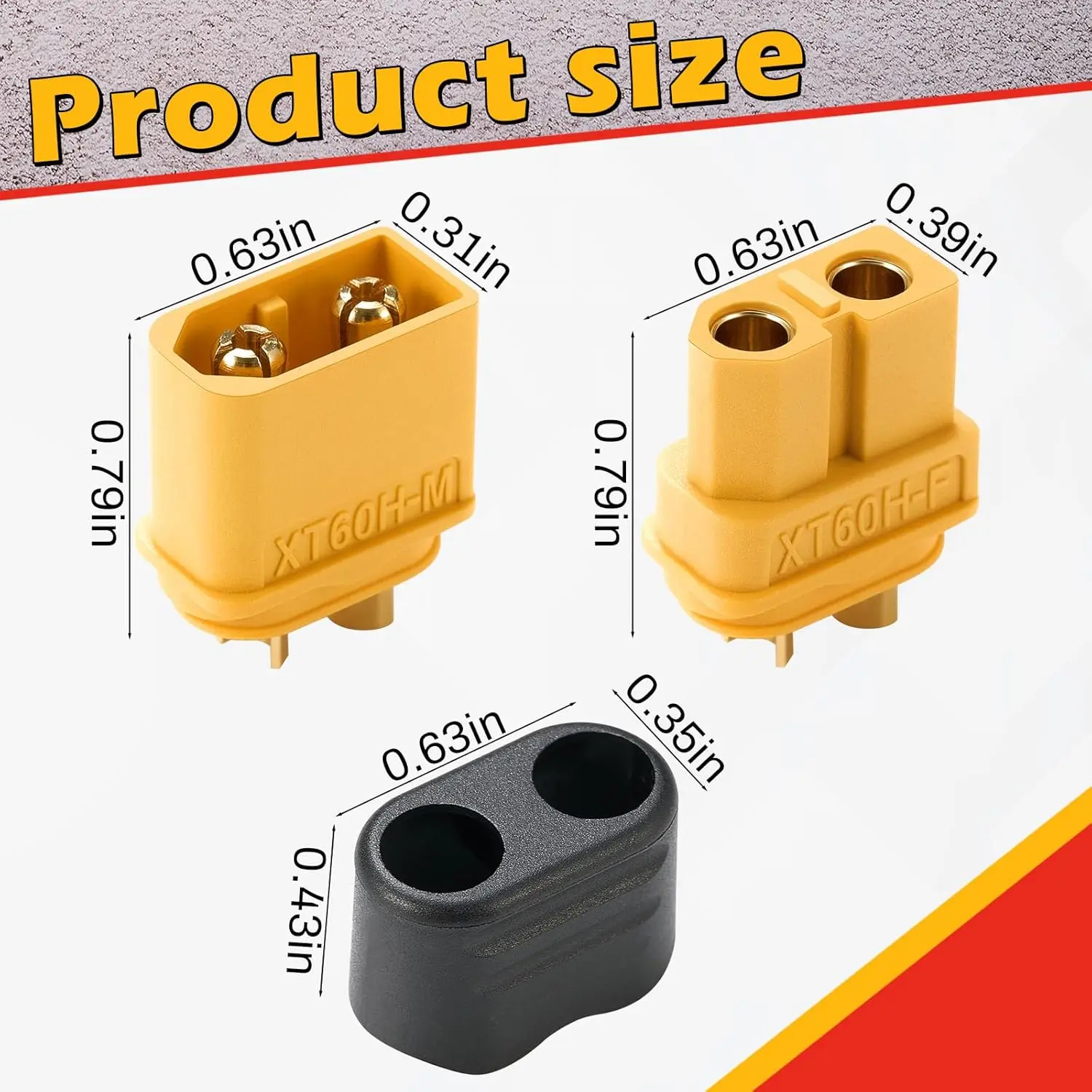 10 คู่ XT60H (อัพเกรด XT60) ตัวเชื่อมต่อ, XT60H ชายหญิง Bullet Connectors ปลั๊ก Sheath สําหรับแบตเตอรี่ลิเธียม RC เครื่องบินรถ