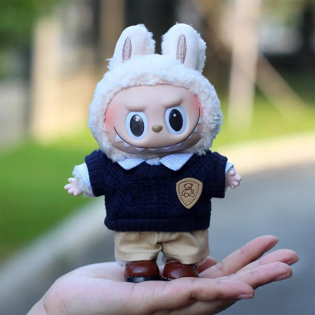 สําหรับ 17 ซม.Labubu เสื้อผ้าเด็กชุดตุ๊กตาเสื้อผ้า Macaron สําหรับสไตล์โมเดิร์นของชุด labubu