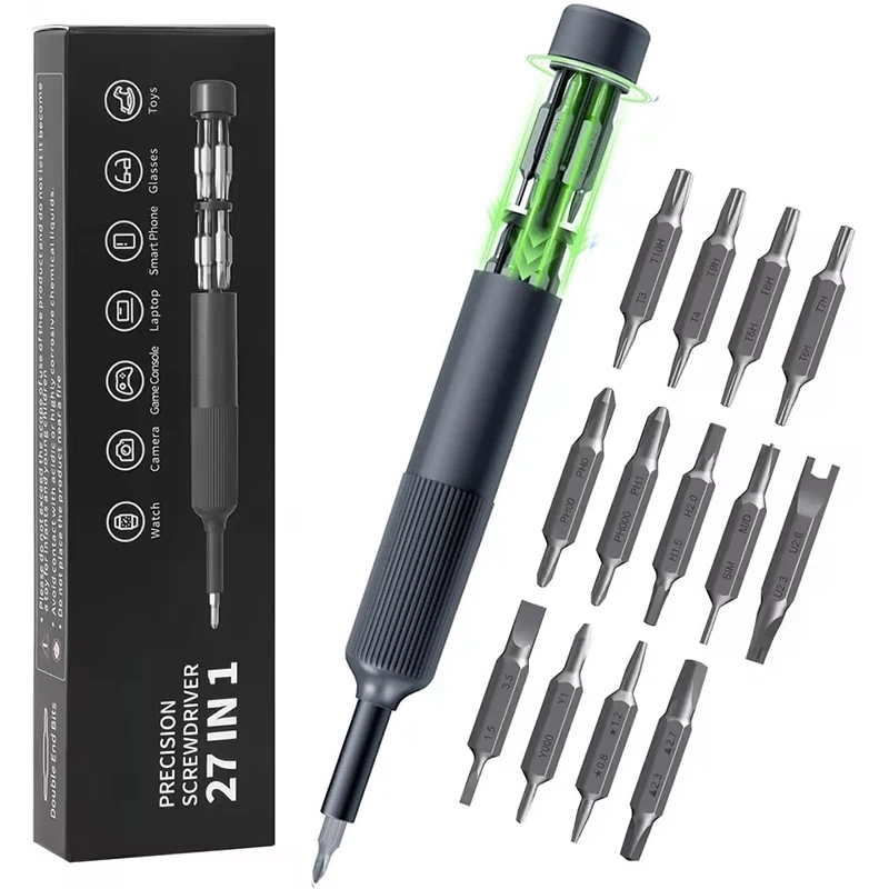 27 in 1 set di cacciaviti di precisione punte magnetiche stile penna kit di strumenti di riparazione manuale per occhiali orologio PC gioiellieri laptop iPhone