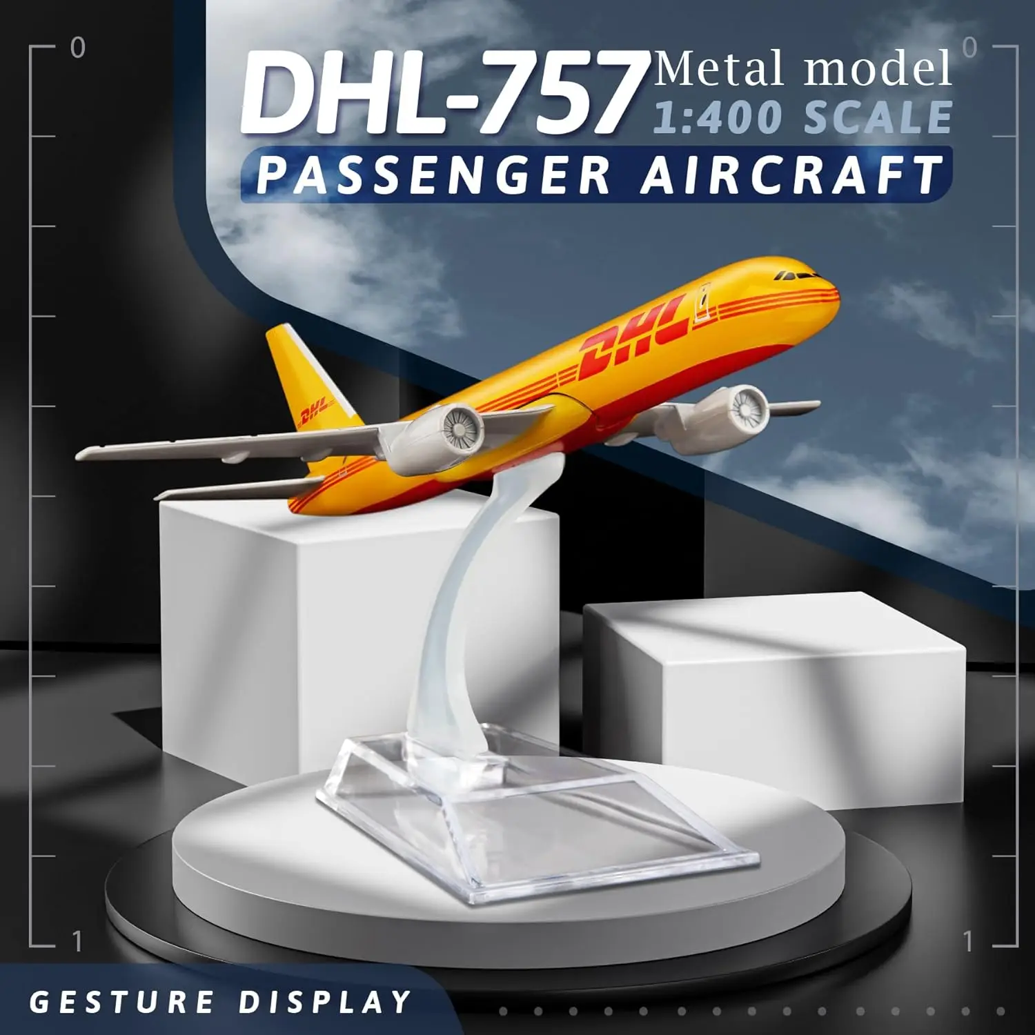 Model samolotu B757 DHL Airlines w skali 1/400, wykonany ze stopu, 16 cm, model samolotu 757, zabawki, kolekcja dla dzieci, prezenty, dekoracja.