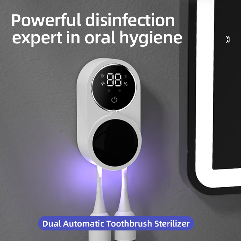 Desinfektionsmittel Zahnbürste Sterilisator Zahnbürste Sterilisation Trockner Zahnpasta Spender UV Sterilisatoren für Zuhause Uvc Wandregal