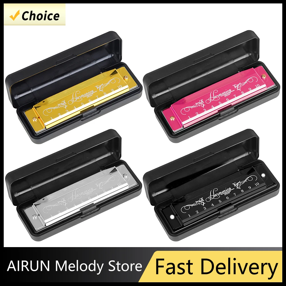 IRIN Mondharmonica Nieuwe 10-gaats 20-tone mondharmonica Veelkleurig C-sleutel Professioneel cadeau met doos voor beginners en kinderpuzzelspeelgoed