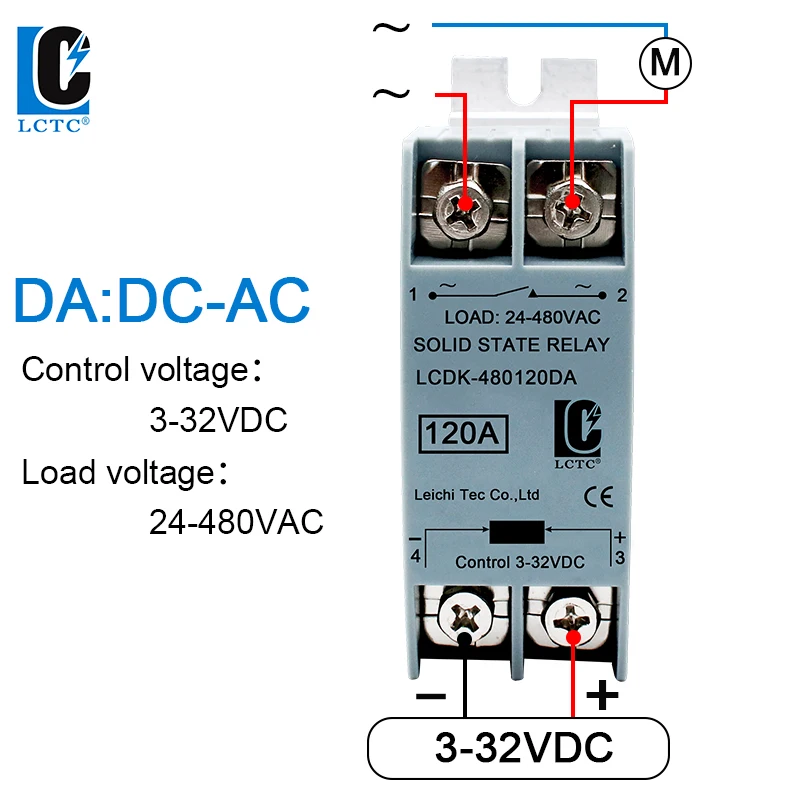 Твердотельное реле SSR Реле на DIN-рейку с радиатором 10A 25A 40A 60A 80A 100A 120A DC - AC DC - DC AC - AC Однофазное управление