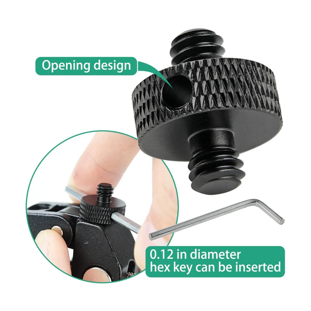 Adaptador de trípode 1/4 "macho a 1/4" macho 1/4 "macho a 3/8" adaptador de tornillo macho para GoPro Hero 13 12 11 10 9 Insta360 X3 DJI Action 3