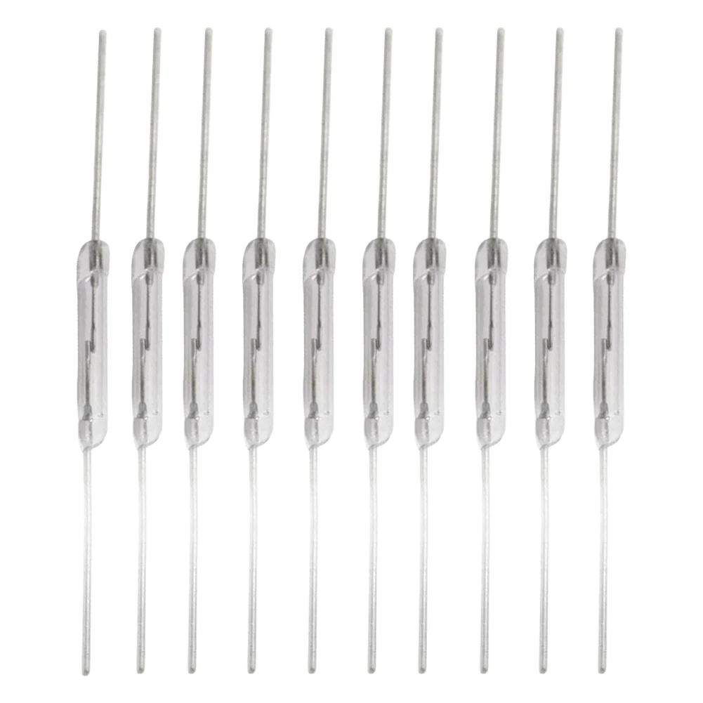 10 Stück N/O Reed-Schalter, Vibrationswiderstand, normalerweise offener magnetischer Induktionsschalter, 2 x 14 mm, DIY magnetische Reed-Schalter für Arduino