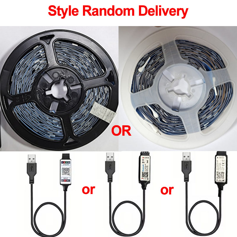 Tira de luces LED RGB 5050, USB, 5V, Control Bluetooth, luces que cambian de Color, cinta Led, lámpara Flexible para decoración de fiesta en casa