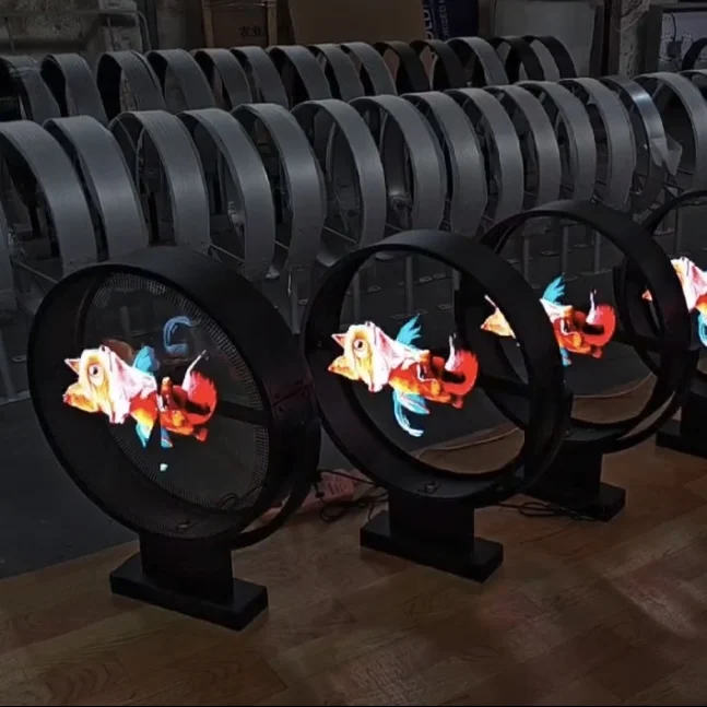 2025 ใหม่กลางแจ้งด้านข้างกันน้ํา 3D โฮโลแกรมพัดลม LED เดี่ยว/คู่ด้านข้างโลโก้ 3D โฮโลแกรมอุปกรณ์โฆษณา
