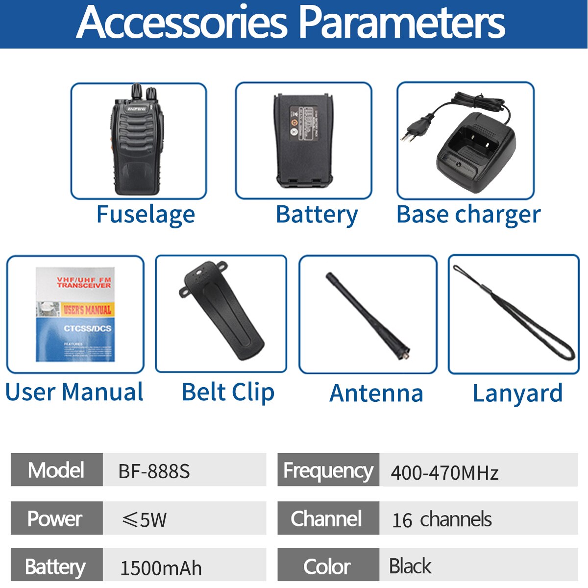 2pcs Baofeng BF-888S Long Range Walkie Talkie UHF 400-470MHz Ham Two Way Radio Comunicador Transceiver for Hotel Camping