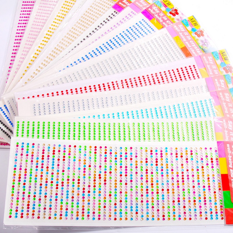 ใหม่ 3 มม.Rhinestones สําหรับแต่งหน้าคริสตัล Bright Face เครื่องประดับอัญมณีสติกเกอร์เด็กสติกเกอร์กาว Glitters สําหรับ Face