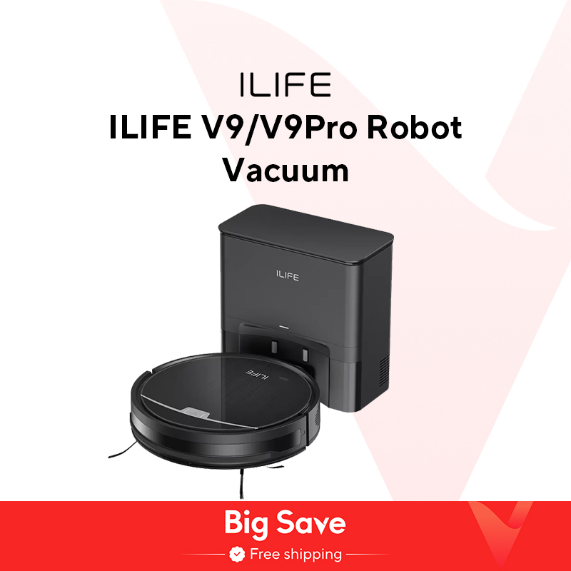 ILIFE V9/V9Pro robotstofzuiger, zelfledigend, 3000 Pa sterke zuigkracht, gyro-navigatie, schema, app/Alexa-bediening, voor dierenharen