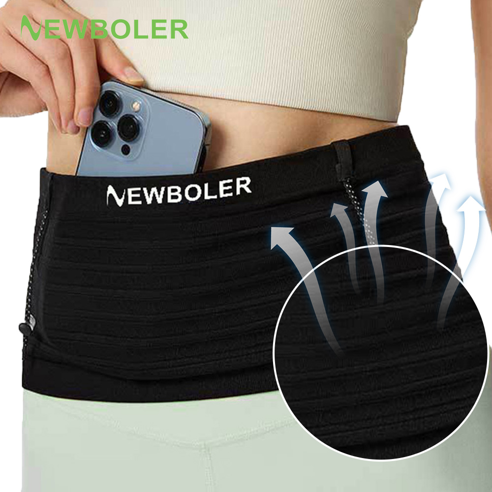 Newboler bolsa de cintura esportiva elástica, leve, corrida, número, cinto para triatlo, maratona, ciclismo, montanhismo