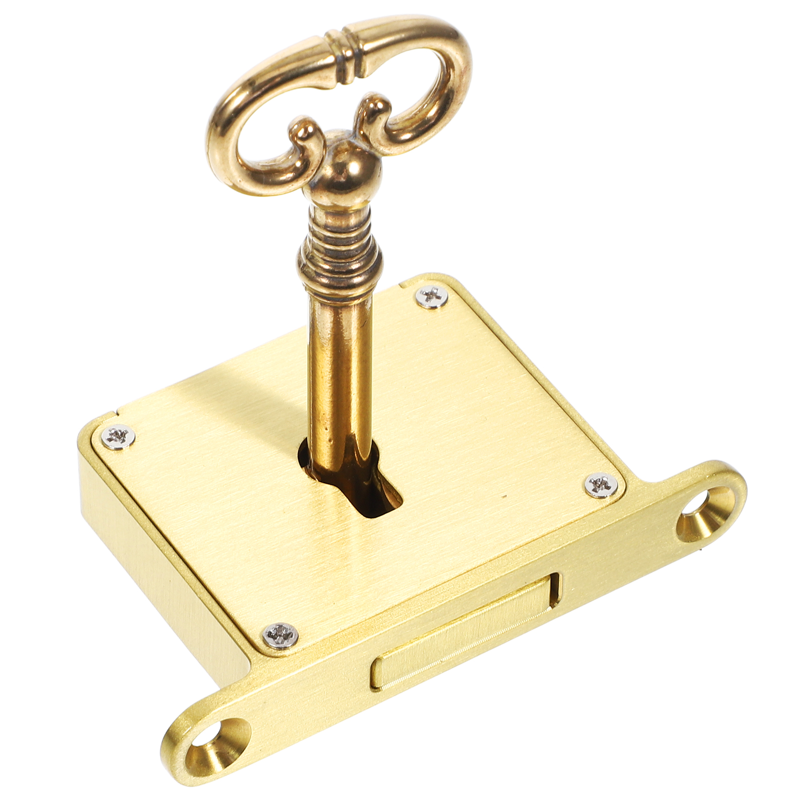 Polished Brass Square Retro Copper Lock Heavy Duty Cabinet Drawer Lock With Key For Storage Box File Cabinet Desk Wood Chest