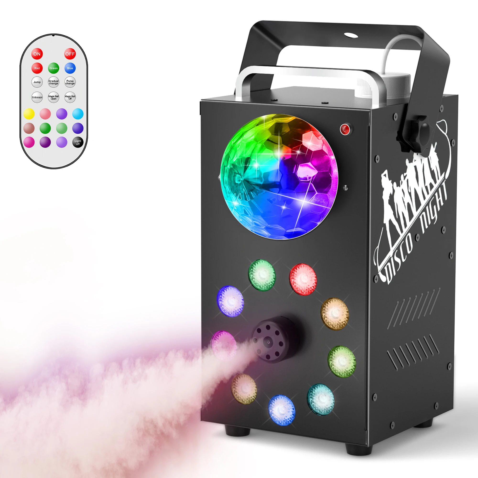 U'King 700W Smoke Machine Bezprzewodowy zdalnie sterowany efekt Fogger 3w1 LED RGB Stage Light Fog Machine DJ Disco Party Halloween