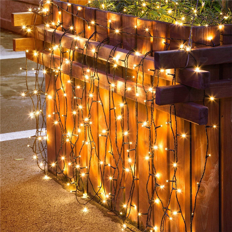 Stringa di luci solari impermeabili per decorazioni da giardino all'aperto e festival di Natale - Opzioni bianche/bianco caldo/multicolore disponibili