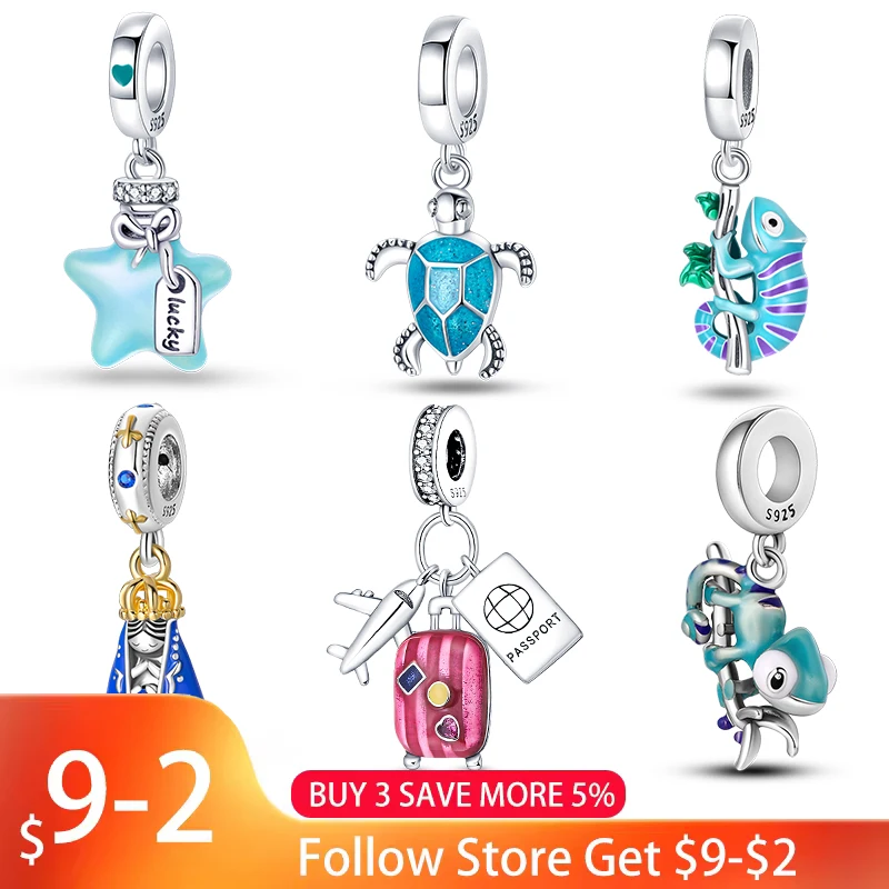 925 Sterling Silver Camaleonte Luminoso Firefly Farfalla Pendenti e Ciondoli Perline Misura Qikaola 925 Braccialetti Originali Fine Creazione di Gioielli FAI DA TE