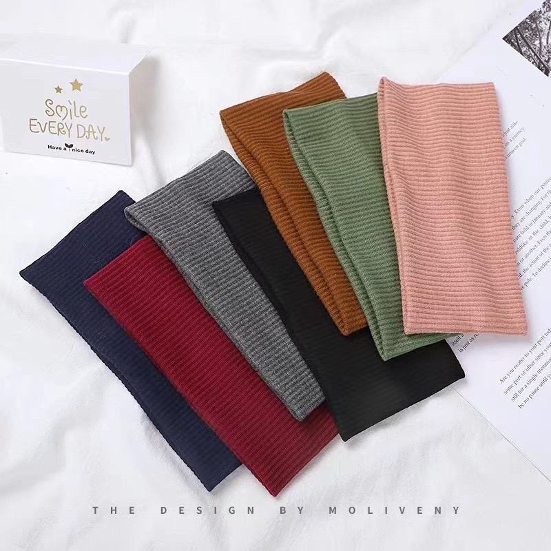 4 ชิ้นแฟชั่นผู้หญิงสีทึบ HairBands น่ารักล้างหน้า Make - up ผม Band Vintage กีฬาโยคะ Headbands
