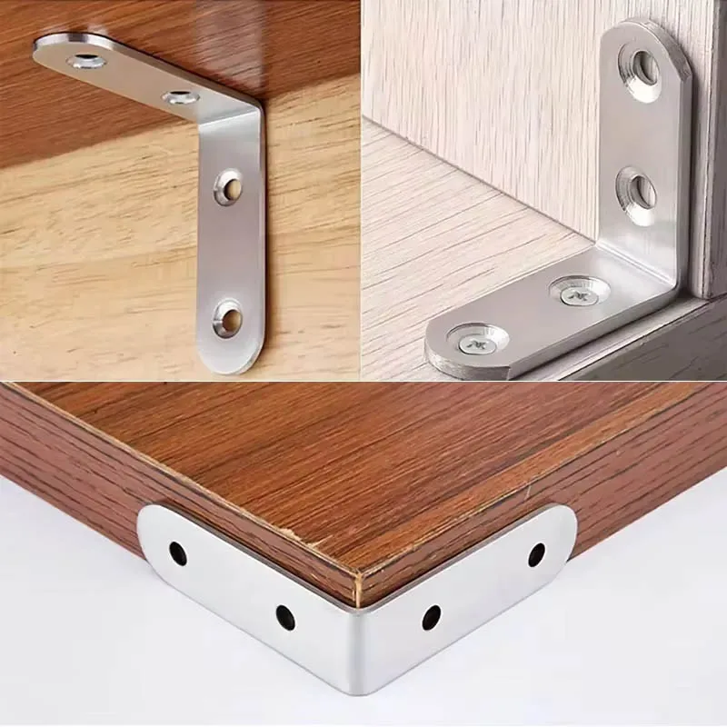 Supports d'angle d'angle de 90 degrés, 10 pièces, fixation d'angle en acier inoxydable, supports muraux pour étagères, Table, chaise