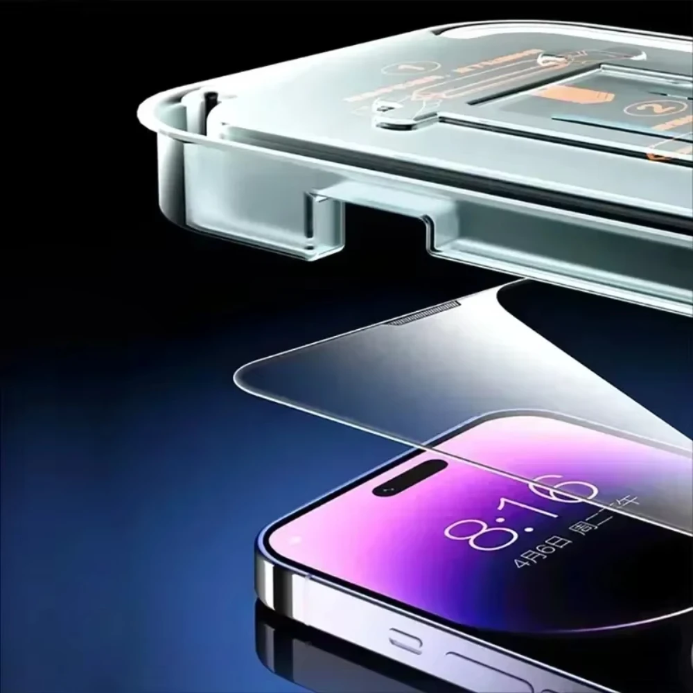 NNBILI 3枚入り 無塵施工 強化ガラス iPhone 13 14 16 15 11 12 17 Pro Max 17Air 15 16 14 Plus X用 画面保護フィルム