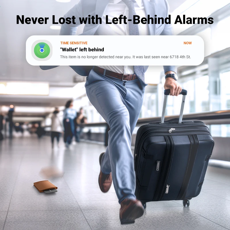 UGREEN Wallet Finder, интеллектуальная карта трекера Bluetooth и локатор предметов для багажных меток, паспортов с приложением Apple Find My (только iOS)