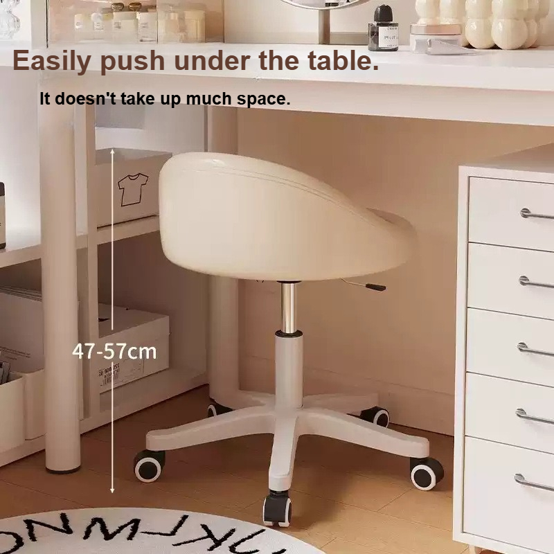 Makeup Chair for Girls, Soft-back Dressing Stool, Cream Style Manicure Chair, Simple Household Makeup Stool.