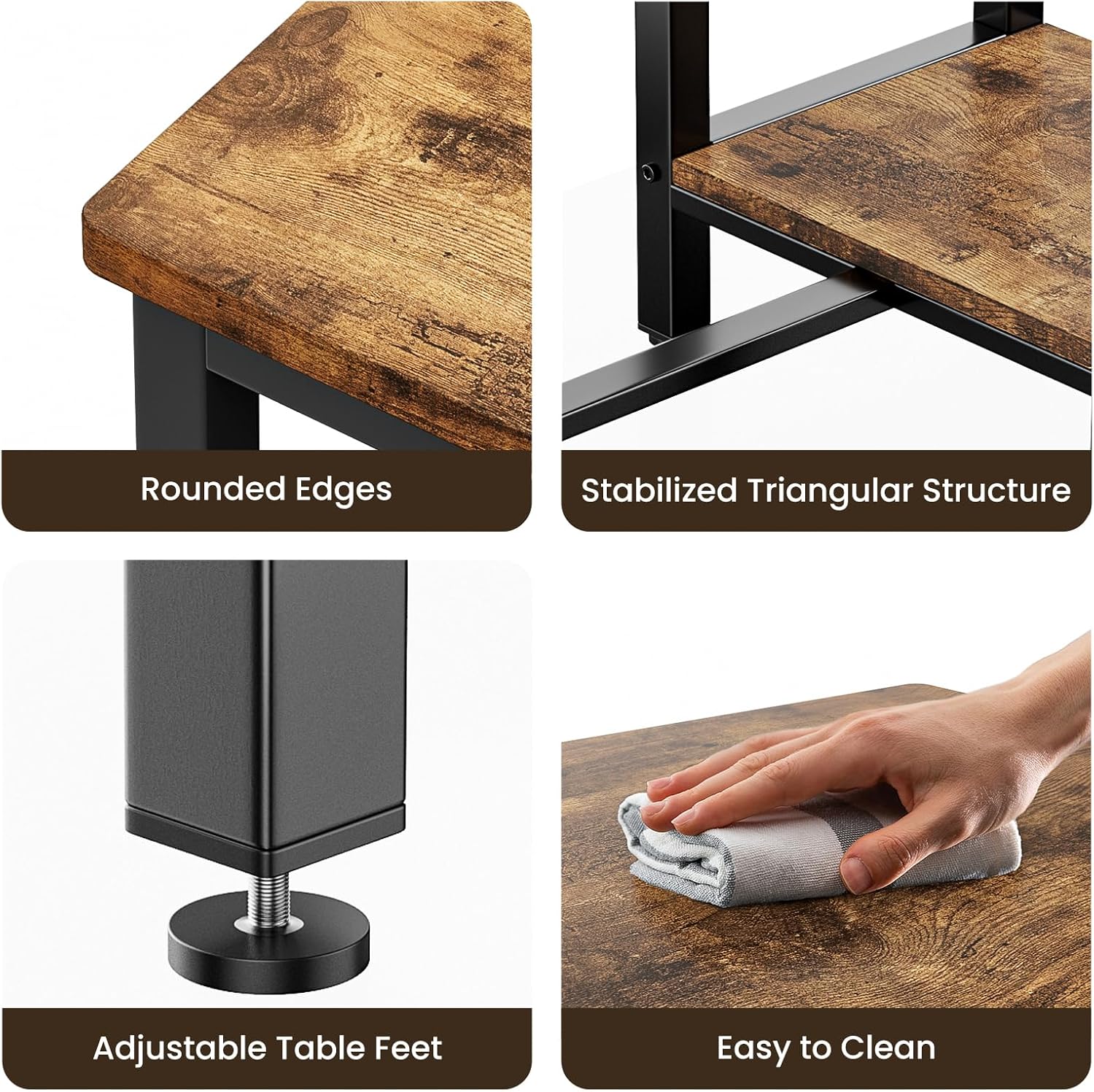 Juego de Mesa de Bar con taburetes para 2 Personas, Juego de Mesa de Pub con 2 estantes y Soporte para Cristal, Juego de Mesa de