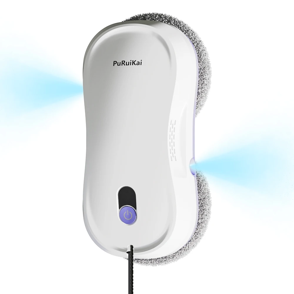 PuRuiKai PRK-M8 Fensterputzroboter, automatisch, mit automatischem Dual-Spray, 5600 Pa Saug-Fernbedienung, Kantenerkennung für Zuhause