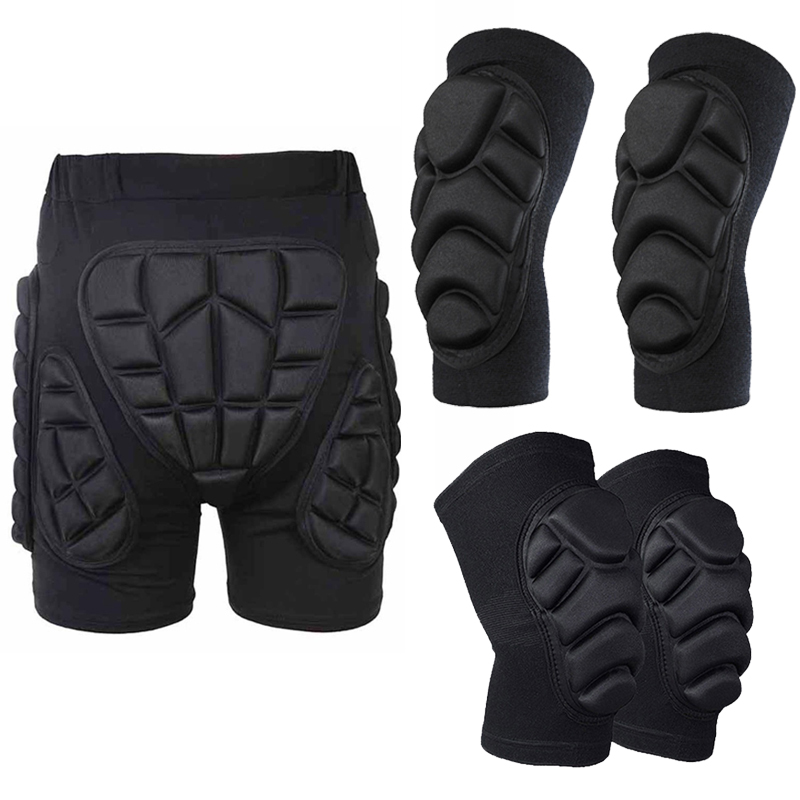 Pantalones cortos deportivos para bicicleta, pantalones cortos de ciclismo acolchados para hombres, protección contra impactos, Protector de esquí, patinaje, protección de cadera, codo suave, rodilla acolchado