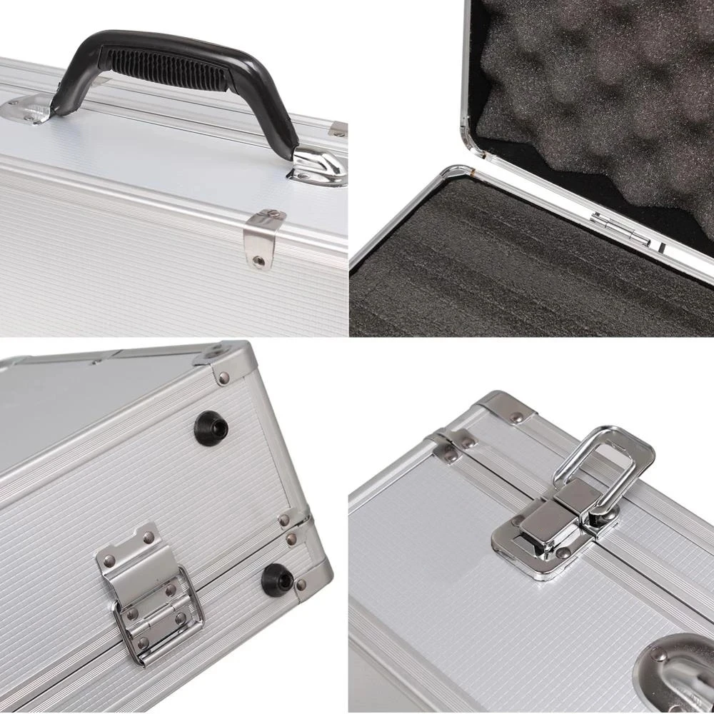 Boîte à outils de rangement d'instruments de sécurité en alliage d'aluminium, boîte à outils d'équipement, mallette de transport extérieure avec coton absorbant les chocs à l'intérieur