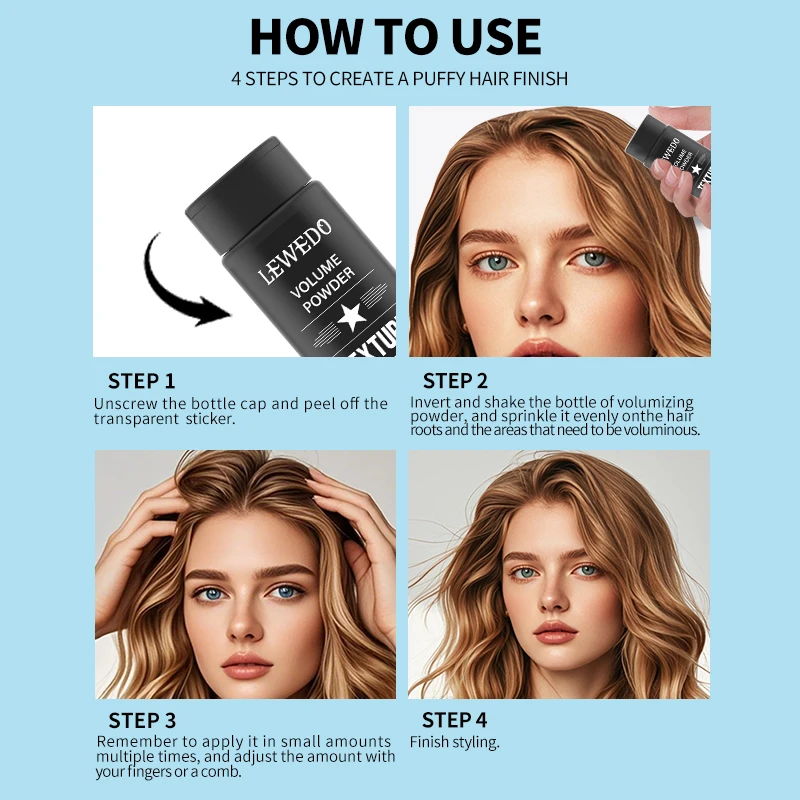 Haar-Styling-Puder, Ölkontrolle, Haar-Puder, flauschiges Haar-Puder, erhöht das Haarvolumen, sofort langanhaltendes Styling für Männer und Frauen