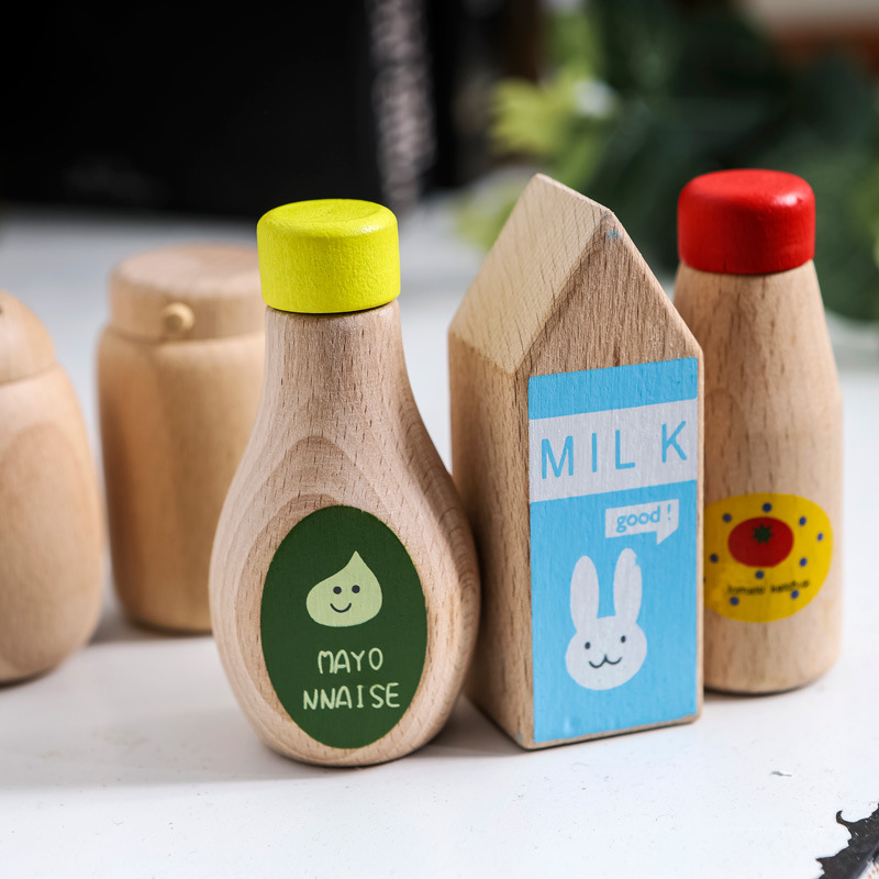 1 Chiếc Montessori Đồ Chơi Nhà Bếp Bếp Gỗ Nhà Chơi Mô Phỏng Nhà Chơi Gia Vị Chai Đồ Chơi Giáo Dục Cho Trẻ Em Quà Tặng