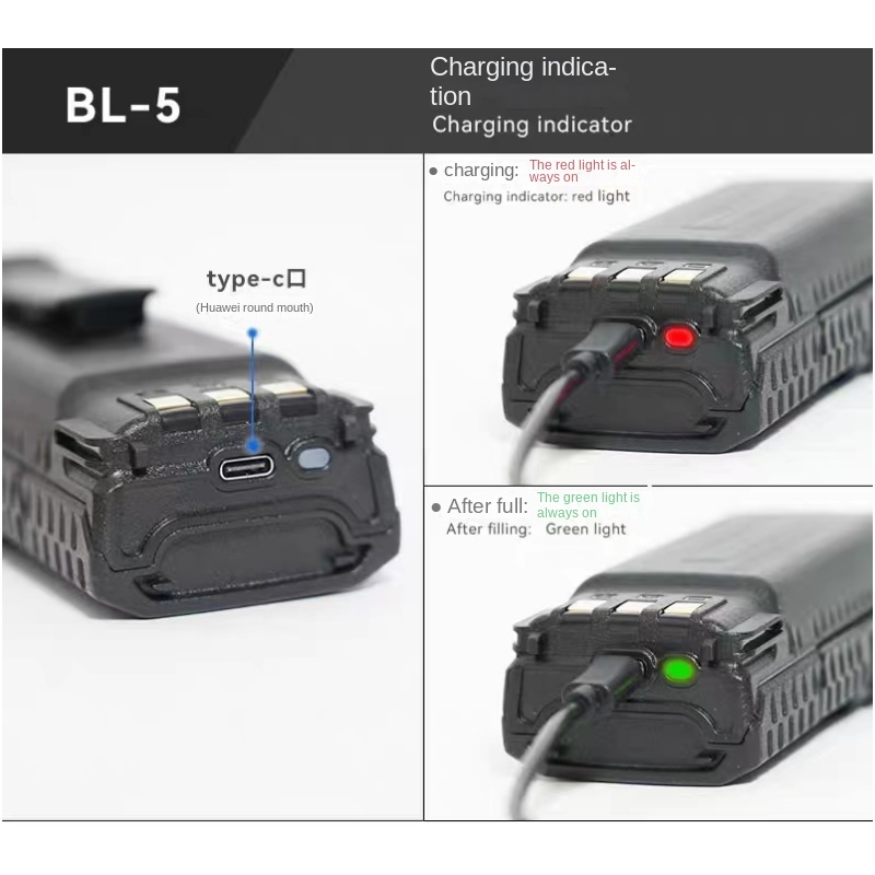 New Arrival UV-5R Enlarger Battery Real 3000mAh Suport Type-C Charge For Walkie Talkie UV5R UV-5RA UV-5RE BF-F8HP F8+ etc Radios