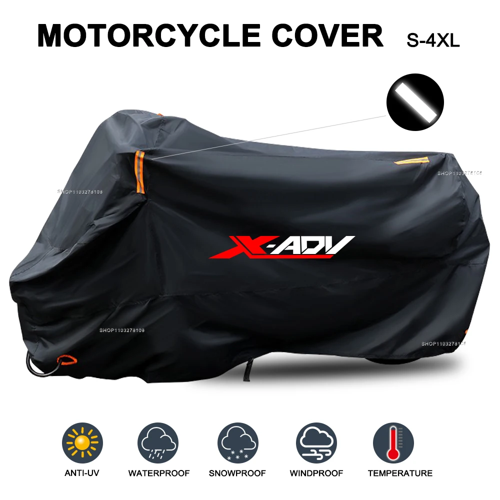 Cubierta de motocicleta impermeable al aire libre para todas las estaciones a prueba de polvo protección UV cubierta de lluvia para Moto para Honda X-ADV 750 XADV