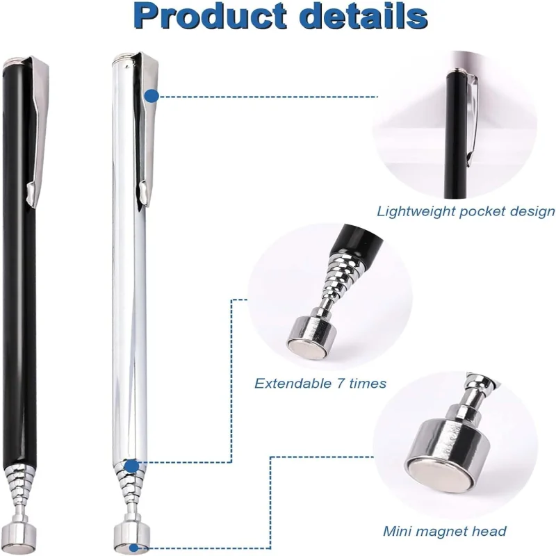 Mini Portable Telescopic Magnetic Magnet Pen Handy Tool Capacity For Picking Up Nut Bolt Extendable Pickup Rod Stick