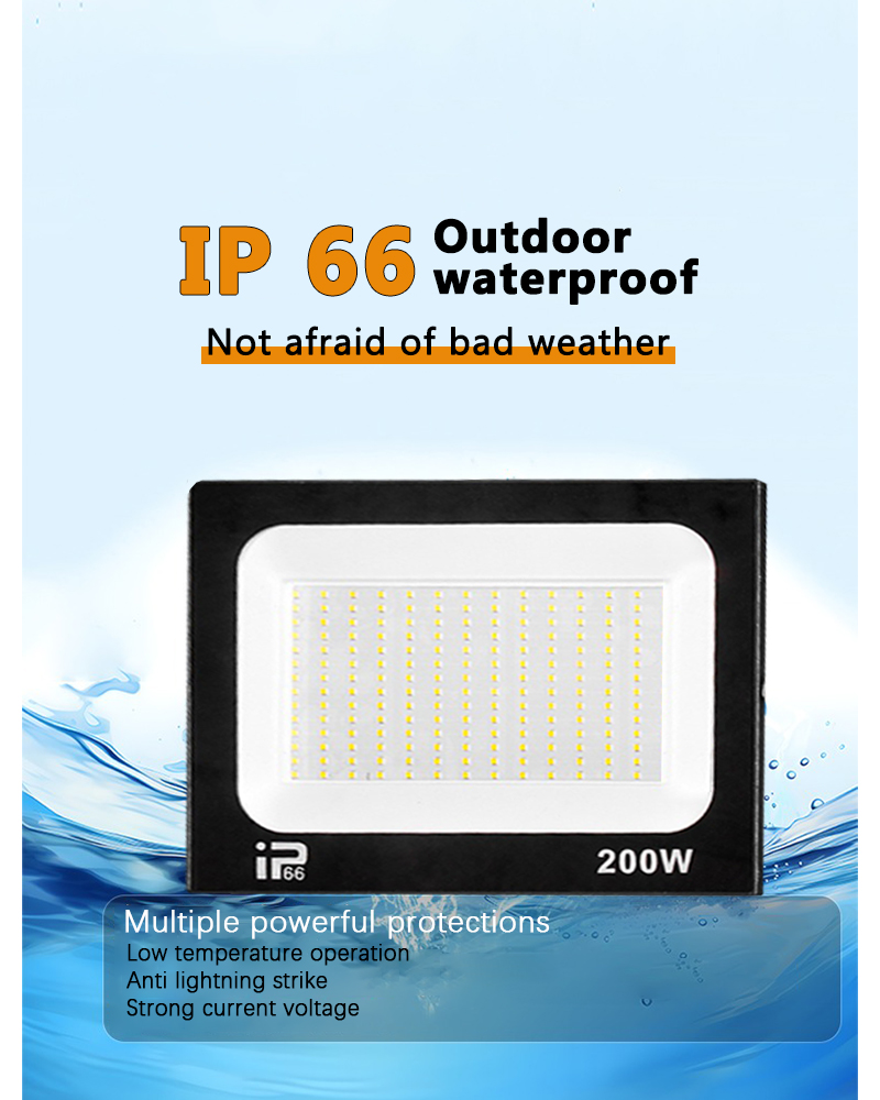 Proiettore per esterni LED IP66 Faretto per percorso impermeabile 10W 20W 30W 50W 100W 200W Lampada da giardino per portico esterno
