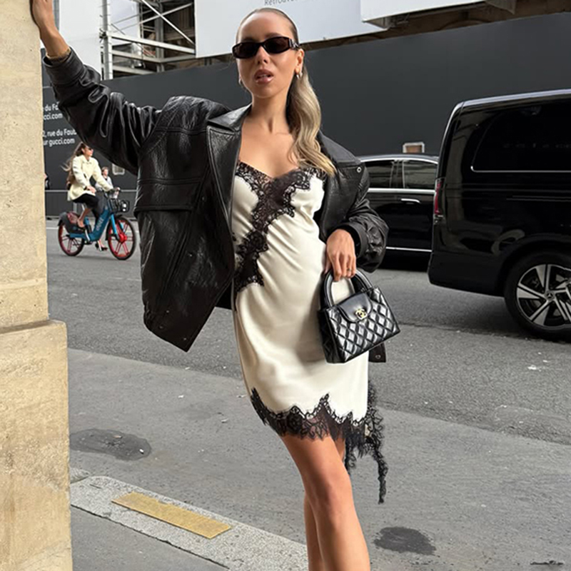 Tornova Кружевное мини-платье на бретельках для женщин с разрезом на спине, сексуальное платье, вечернее облегающее женское элегантное платье с высокой талией