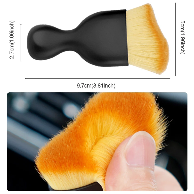 SEAMETAL แปรงทําความสะอาดภายในรถยนต์ Ultra-Soft Scratch ฟรี Duster Sweeping Brush Air Vent รถรายละเอียด Gap เครื่องมือกําจัดฝุ่น