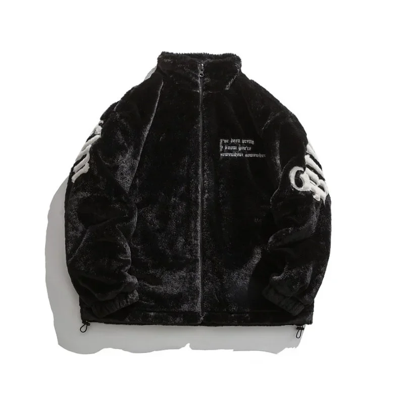 Amerikanischen Stil Neue Winter Herren Modische Straße Brief Gestickte Wolle Jacke männer Warme und Kälte Beständig Jacke
