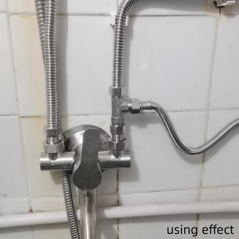 Toilet Diverter Valve Stainless Steel Adapter G1/2" T-Valve For Bath Bidet Sprayer Shower Fitting 4 Points Three-way Water Pipe