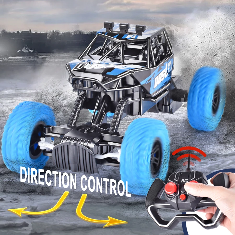 Voiture télécommandée avec lumières clignotantes colorées, roues en caoutchouc, voiture jouet tout-terrain adaptée aux cadeaux de Noël pour enfants