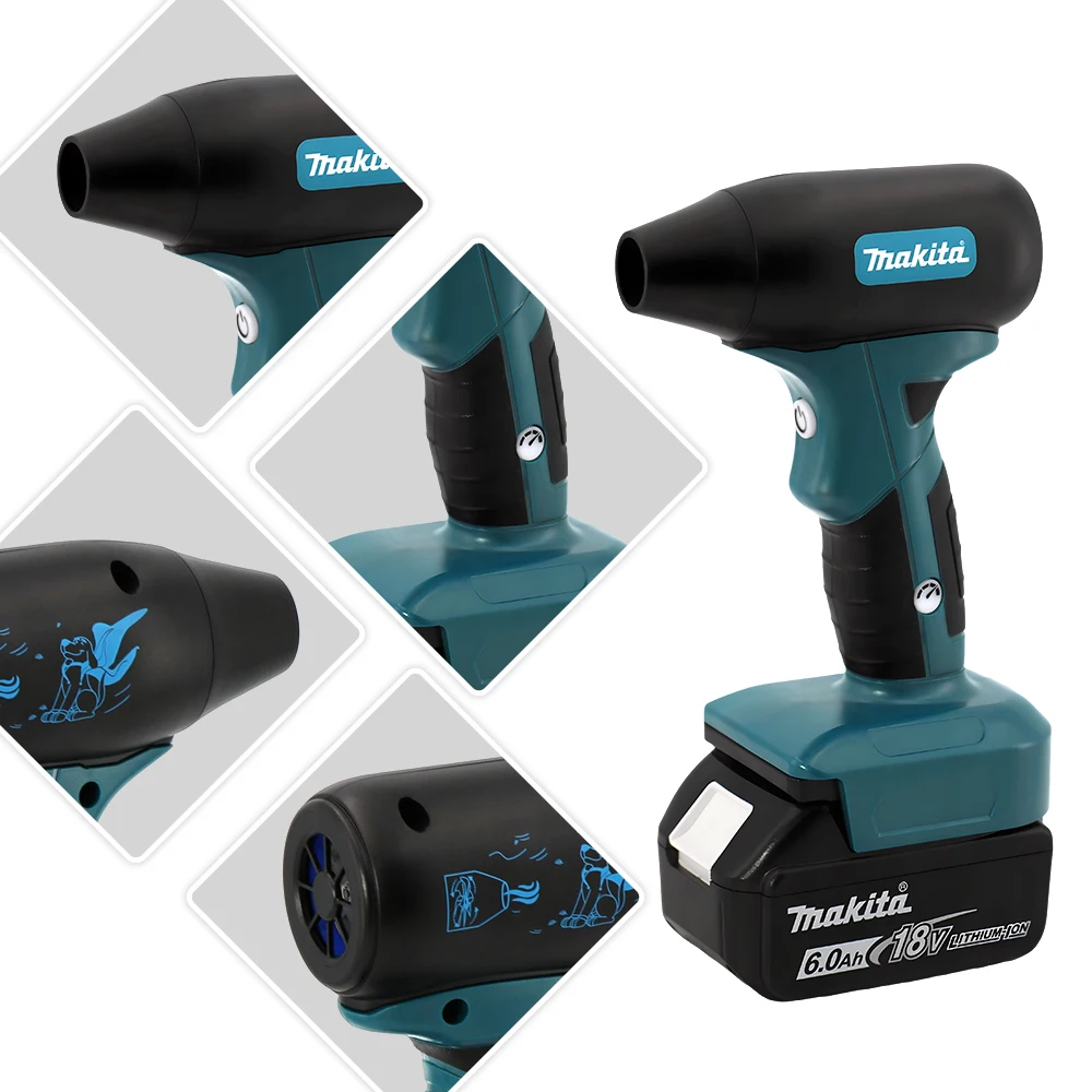 Makita 18V แบตเตอรี่ Brushless Electric Air MINI Turbo Blowers Jet พัดลมรุนแรงรถสัตว์เลี้ยงเครื่องเป่ามือถือฝุ่นปรับเป่าเครื่องมือ