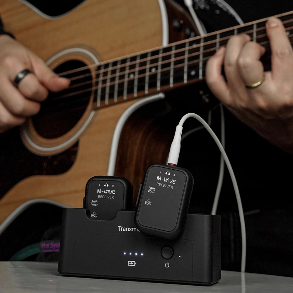 M-VAVE 2.4GHz Wireless Earphone Monitor Transmission System WP-9/WP-10/WP-12 Support Stereo Mono Mute Function Recorder