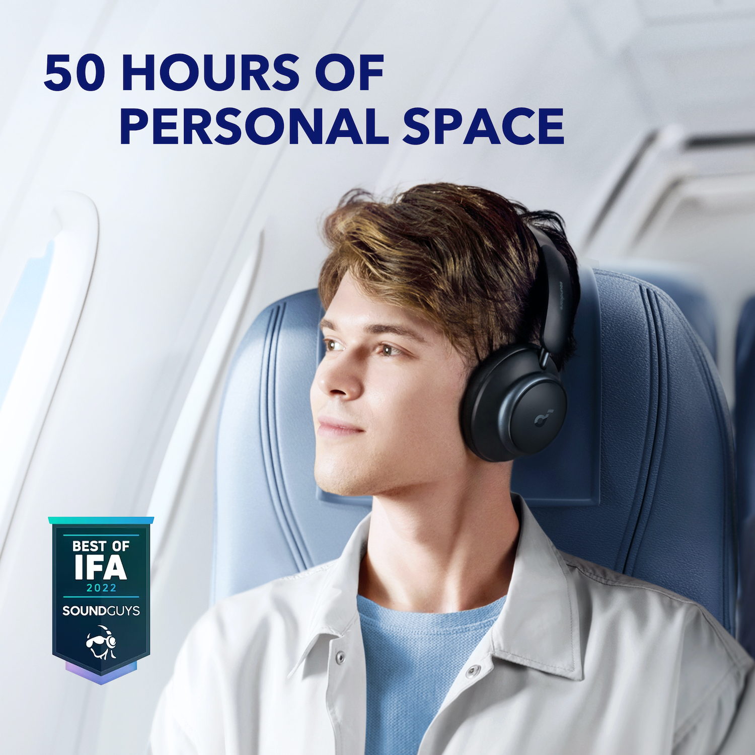soundcore Anker Space Q45 Adaptive Noise Cancelling Headphones Ultra Long 50H Playtime App Control Hi-Res Sound Bluetooth 5.3