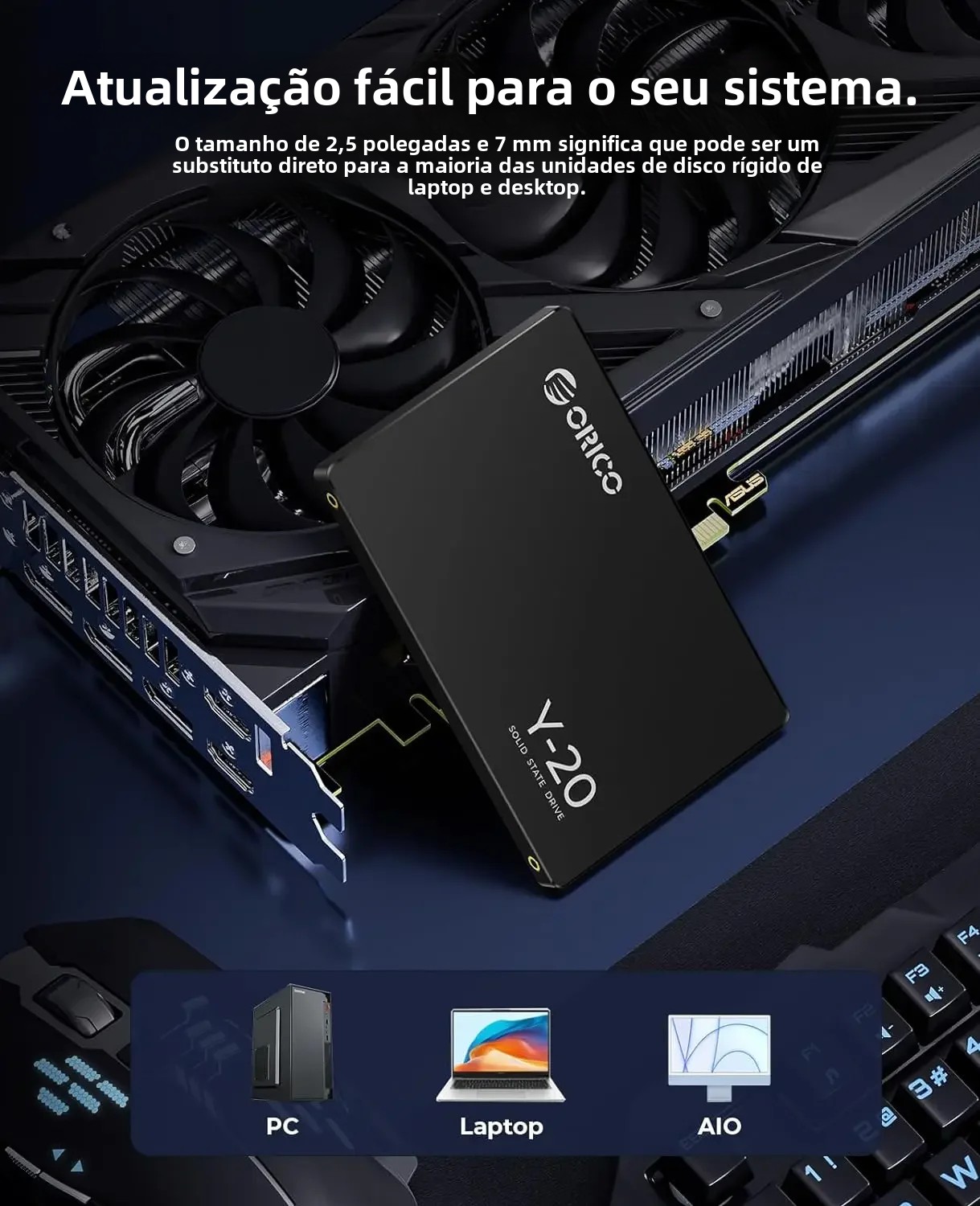Orico sata iii ssd 2.5 ”disco de estado sólido interno 3d nand 512gb 1tb 2tb 4tb até 550 mb/s para atualização pc laptop desktops y20