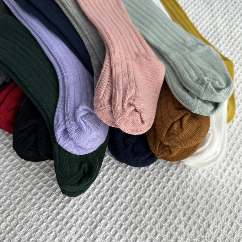 Calcetines largos hasta la rodilla para bebé, niño y niña, calcetín suave de algodón transpirable a rayas, uniforme escolar, novedad